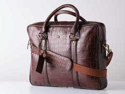crocodile-finish leather Office Bag